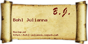 Bohl Julianna névjegykártya